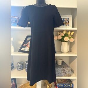 J. Crew Classic Black Shift Midi Dress